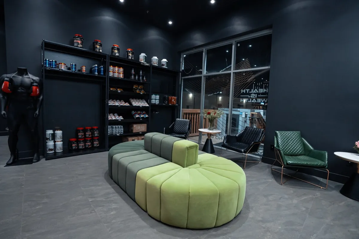 Training area at Fittopia Fitness Center.